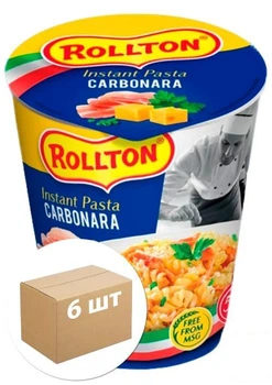 Макароны Карбонара (стакан) ТМ "Rollton" 70г упаковка 8шт (89765)
