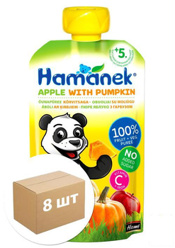 Пюре фруктово-овочеве яблуко з гарбузом Hamanek, 120г уп 8 шт (88166)