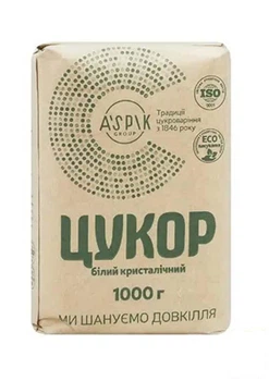 Цукор Аспік білий кристалічний (крафт пакет) 1х1 кг (99296)