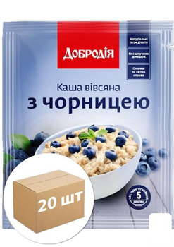 Каша вівсяна з чорницею ТМ "Добродія" 40г упаковка 20 шт (114719)