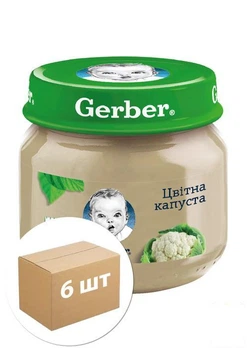 Пюре GERBER "Цветная капуста", 80г уп 6 шт (88110)