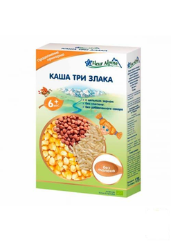 Каша FLEUR ALPINE три злаки безмолочна 1х175 г (88207)