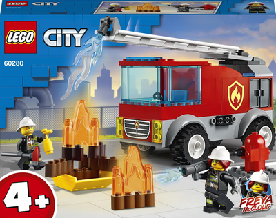 Конструктор LEGO City Пожежна машина з драбиною 88 деталей (60280)