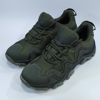 Тактичні кросівки літні Olive (олива, зелені) нубук/сітка дрібна. 40