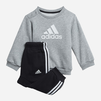 Komplet sportowy (bluza + spodnie) chłopięcy Adidas I Bos Logo Jog H28835 86 Czarny/Szary (4064053820646)