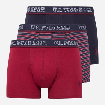 Набір трусів-боксерів чоловічих US Polo Assn 80516 L 3 шт Темно-синій/Бордовий/Принтований (8680557421149)