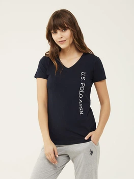Футболка нательная женская хлопковая U.S. Polo Assn 16596 L Темно-синяя (8680557327250)