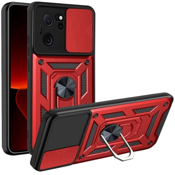 Ударопрочный чехол Camshield Serge Ring для Xiaomi 13T / 13T Pro Красный Без бренда