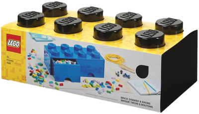 Pudełko LEGO Storage Brick 8 z szufladą i ośmioma wypustkami Czarny (40061733)