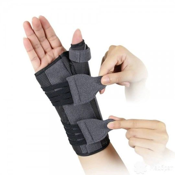 Бандаж для променево-зап'ясткового суглоба та великого пальця з анатомічними шинами EH-404 правий Ortop M (обхват зап'ястя 15-17 см)