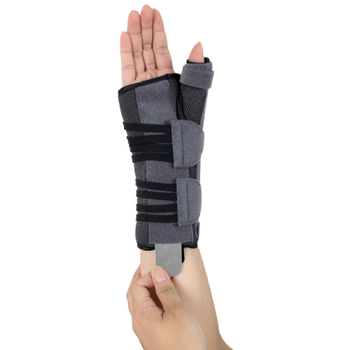 Бандаж для променево-зап'ясткового суглоба та великого пальця з анатомічними шинами EH-404 правий Ortop M (обхват зап'ястя 15-17 см)