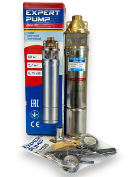 Насос занурювальний 4SKM-100 EXPERT PUMP вихровий з латунним робочим колесом 0,75кВт, 2,7куб/год, 60м