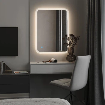 Зеркало с LED-подсветкой в ванную, спальню или гостиную Антигуа 800x800, Cенсорное управление