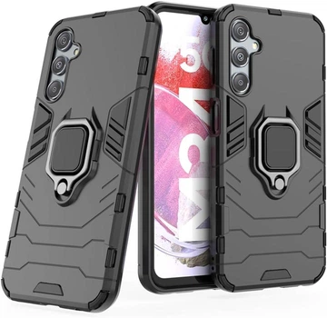 Чохол Fiji Ring для Samsung Galaxy M34 5G (M346) броньований бампер з кільцем підставкою чорний