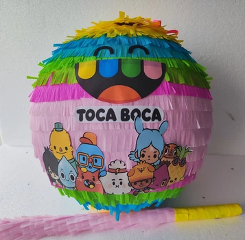 Пиньята Сказочный мир Toca boca цветная 118см + бита