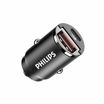 Автомобильное зарядное устройство для телефона Philips PD45W, USB/Type-C с быстрой зарядкой, модель DLP4316B/93