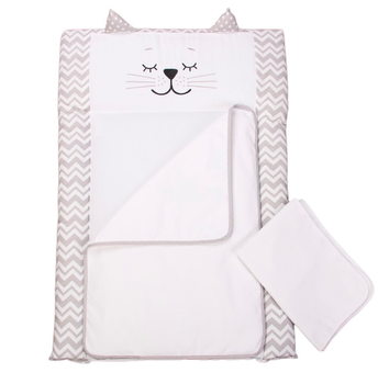 Пеленальный матрасик Baby Veres Smiling Animals white-grey 50х70 см Тканевый 424.06