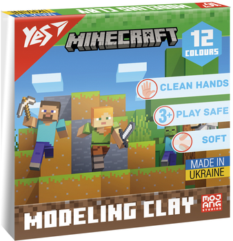 Пластилін YES Minecraft 12 кольорів 240 г (540668) (4823095406689)
