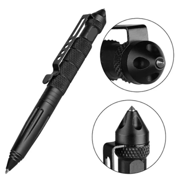 Многофункциональная Ручка шариковая из авиационного алюминия Multi-Tool Черный