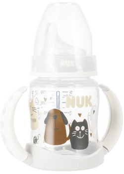Butelka do karmienia Nuk First Choice Learning Bottle Cat & Dog Biała 150 ml (4008600439875)