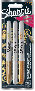 Набір маркерів Sharpie Fine Tip Metallic Colours 3 шт (3501179860060)