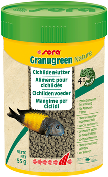 Корм для травоядных цихлид Sera Granugreen Nature в гранулах 100 мл (55 г) 03933