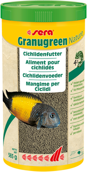 Корм для травоядных цихлид Sera Granugreen Nature в гранулах 1000 мл (565 г) 003964