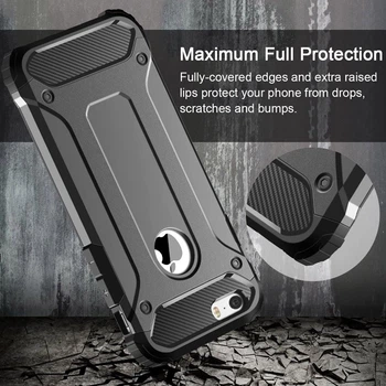 Бронированный противоударный TPU+PC чехол Immortal для Apple iPhone 5/5S/SE Металл / Gun Metal Без бренда