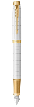 Ручка пір'яна Parker IM Premium White and Gold Fountain Pen with Chrom Синя (3026981436499)