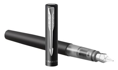 Ручка пір'яна Parker Vector XL Black Fountain Pen with Chrom Синя (3026981597442)