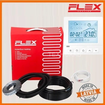 Теплый пол Flex 0,5м²-0,6м²/ 87Вт (5м) нагревательный кабель под плитку 17,5 Вт/м с программируемым терморегулятором AC819H