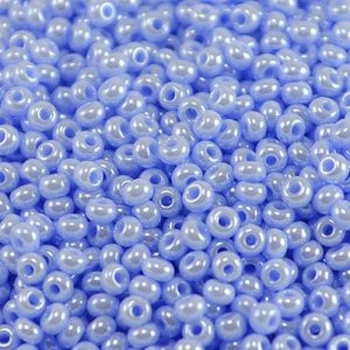 Бисер 34000 Чешский Preciosa 10/0, Непрозрачный Радужный OL, Голубой, Круглый, 50 г