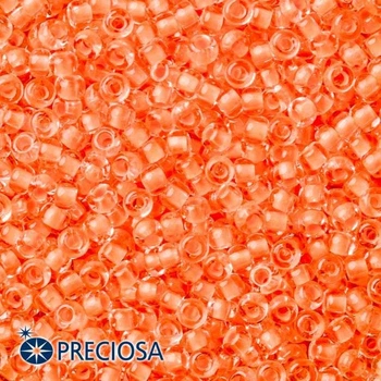 Бісер 33119/08789 Чеський Preciosa 10/0, Прозорий, Забарвлення з Середини CTCM, Помаранчевий , Круглий, 50 г