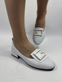 Женские туфли балетки Evromoda 37 (24см) Белый 3295