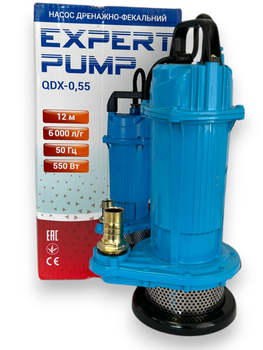 Насос дренажний EXPERT PUMP QDX 0,55 для брудної води, відкачування септиків 0,55 кВт, h=12м, Q-6 м³/год