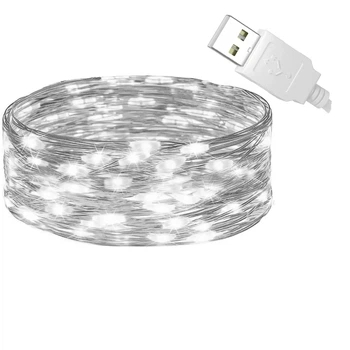 Гирлянда Капля росы от USB 200 LED белый свет 20 метров