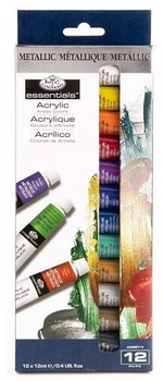 Zestaw farb akrylowych Royal & Langnickel Essentials Metalic Color 12 x 12 ml (0090672381088)