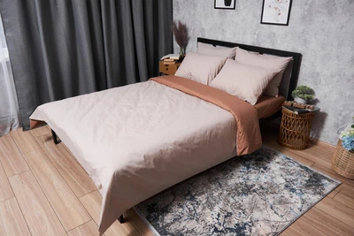 Комплект постельного белья Moon&Star Бязь Gold Люкс «Brown Blanc» King Size 220x240 наволочки 4х70х70 (MS-820004554)