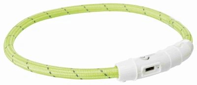 Ошейник для собак и котов Trixie XS-S светящийся зеленый 0.7х35 см 12700