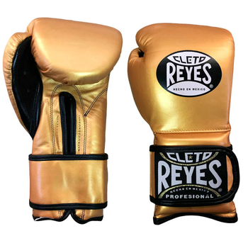 Боксерские перчатки Cleto Reyes Leather Contact Closure Gloves Gold (01E6.12.GLD)