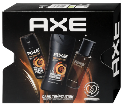Zestaw kosmetyków do pielęgnacji Axe Dark Temptation Dezodorant 150 ml + Żel pod prysznic 250 ml + balsam po goleniu 100 ml (8720182658043)