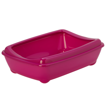 Туалет для котов Moderna Arist-O-Tray Large с бортиком малиновый 50х38х14 см C192328