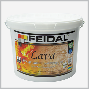 Краска интерьерная декоративная Feidal Lava, белая 10л