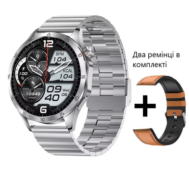 Смарт часы Smart GT Microwear Max Мужские 2 Ремешка Silver
