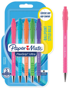 Набір кулькових ручок Paper Mate FlexGrip Ultra Чорні 5 шт (3026981718533)