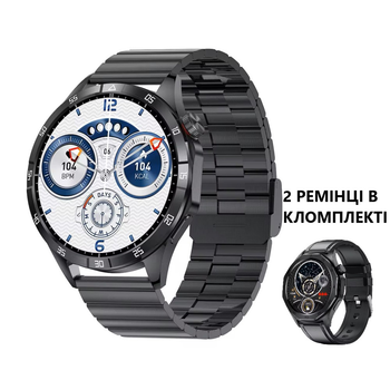 Смарт часы Smart GT Microwear Max Мужские 2 Ремешка Black