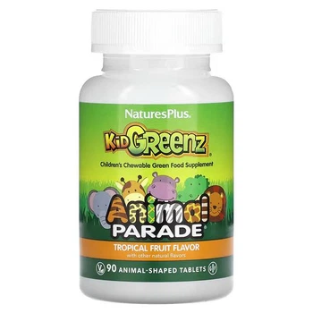 Зелені овочі для дітей, NaturesPlus, Source of Life, Animal Parade, смак тропічних фруктів, 90 таблеток