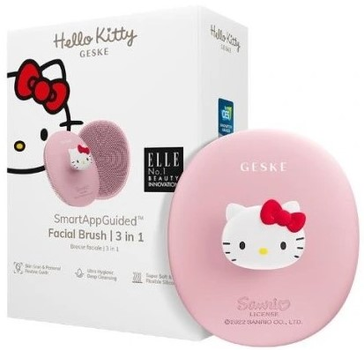 Szczoteczka do czyszczenia twarzy Geske Hello Kitty 3 w 1 z Aplikacją z uchwytem różowa (HK000017PI01)