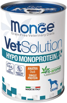 Вологий корм для собак Monge VetSolution Wet Hypo з качкою, 400 г