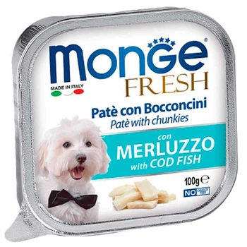 Monge (Монж) DOG FRESH - Ніжний паштет з тріскою для собак, 100 г